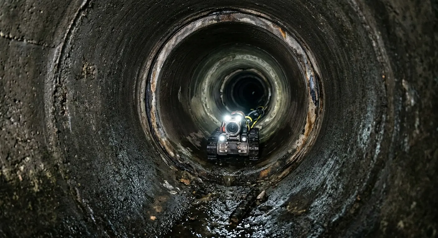 Robotic sewer camera inspecting pipe interior for Sewer Line Repair in Le Mars